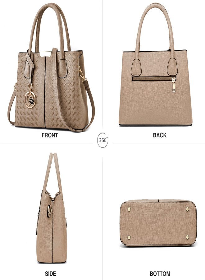 CHICAROUSAL Purses and Handbags for Women Leather Crossbody Bags Women's Tote Shoulder Bag (Xiuhua Khaki) - Image 3